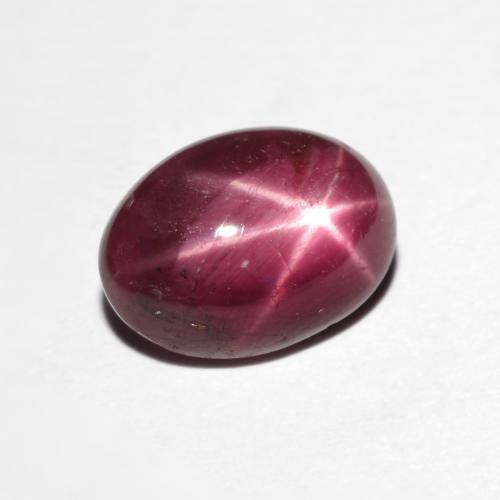 Rubí estrella rojo natural de 3,19 ct, corte óvalo, opaco