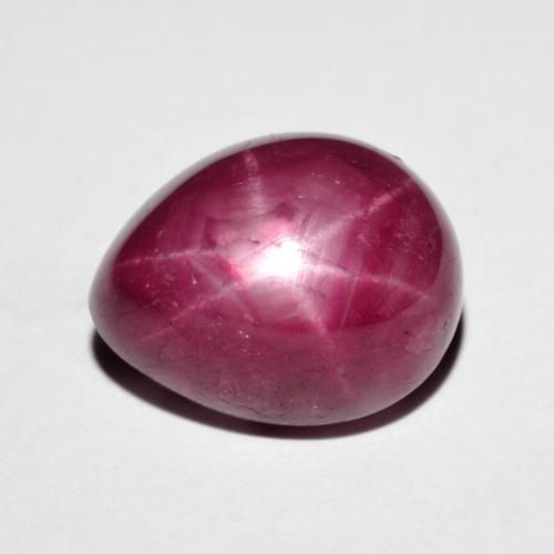 Rubí estrella rojo natural de 9,64 ct, en forma de pera, opaco