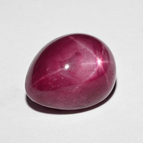 Rubí estrella rojo natural de 9,64 ct, en forma de pera, opaco