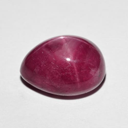 Rubí estrella rojo natural de 9,64 ct, en forma de pera, opaco