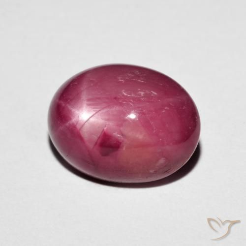 rubí estrella Rojo oscuro natural de 6.14 ct, Ovalada, Opaco