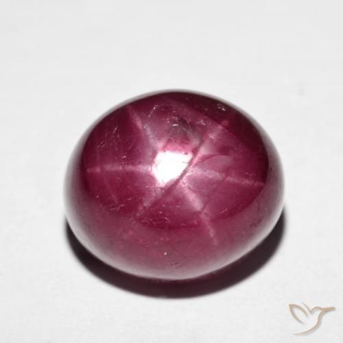 Rubí estrella rojo natural de 11,82 ct, corte óvalo, opaco