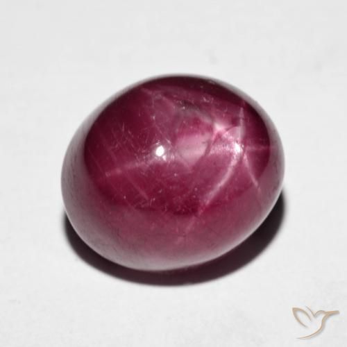 Rubí estrella rojo natural de 11,82 ct, corte óvalo, opaco