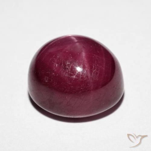 Rubí estrella rojo natural de 11,82 ct, corte óvalo, opaco