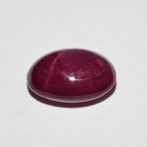 Rubí estrella rojo natural de 4,41 ct, corte óvalo, opaco
