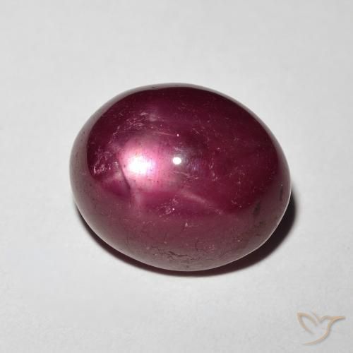 rubí estrella Rojo vino intenso natural de 10.93 ct, Ovalada, Opaco