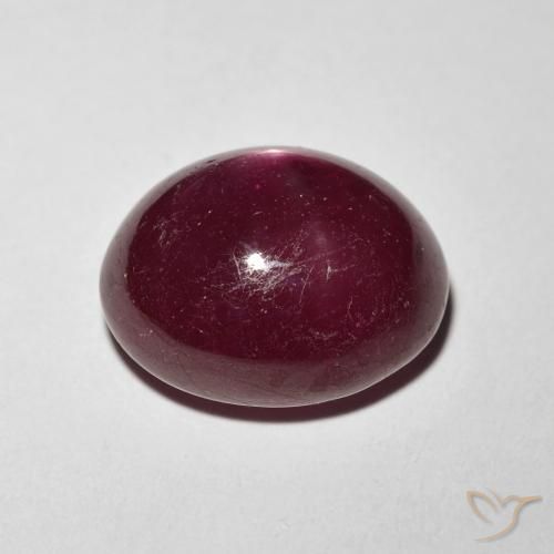 rubí estrella Rojo vino intenso natural de 10.93 ct, Ovalada, Opaco