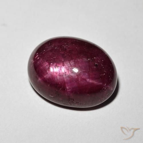 rubí estrella Rojo oscuro natural de 9.13 ct, Ovalada, Opaco