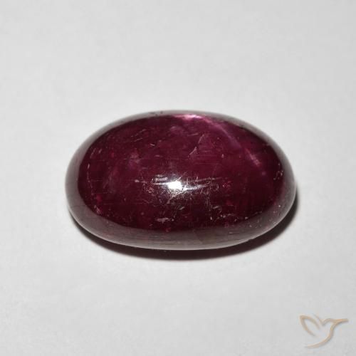 rubí estrella Rojo oscuro natural de 9.13 ct, Ovalada, Opaco