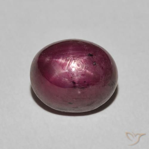5.56ct Natural Púrpura rojizo rubí estrella, Ovalada, Opaco