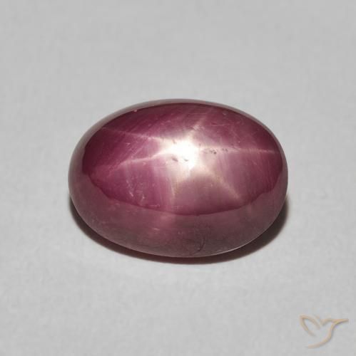 4.45ct Natural Medium Light-Purple rubí estrella, Ovalada, Opaco