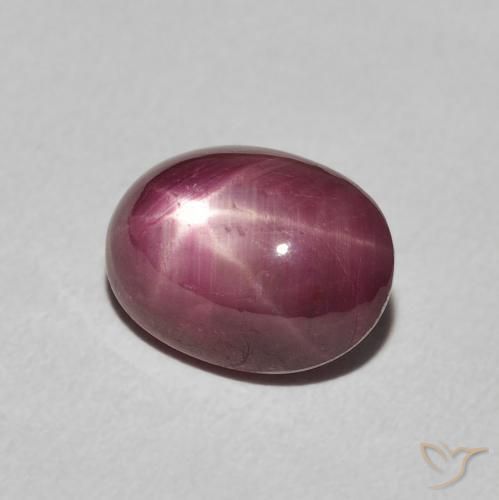 rubí estrella Medium Light-Purple natural de 4.45 ct, Ovalada, Opaco