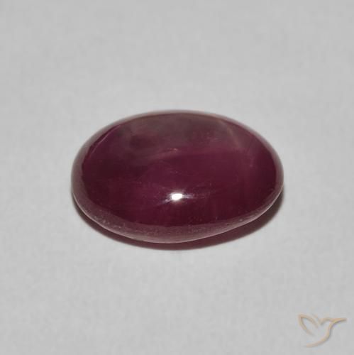 rubí estrella Medium Dark-Purple natural de 3.94 ct, Ovalada, Opaco