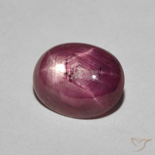 rubí estrella Púrpura rojizo natural de 4.38 ct, Ovalada, Opaco