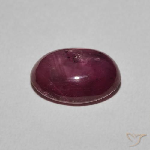 rubí estrella Púrpura rojizo natural de 4.38 ct, Ovalada, Opaco
