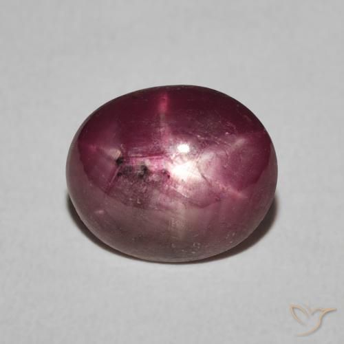 3.85ct Natural Magenta grisáceo rubí estrella, Ovalada, Opaco