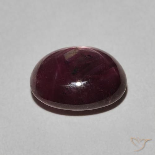 rubí estrella Medium Dark-Purple natural de 4.38 ct, Ovalada, Opaco