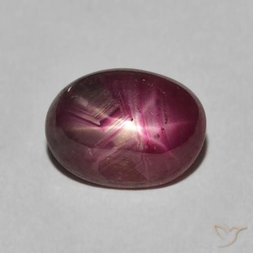 4.72ct Natural Púrpura ciruela rubí estrella, Ovalada, Opaco