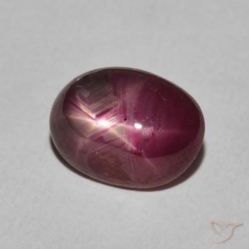 rubí estrella Púrpura ciruela natural de 4.72 ct, Ovalada, Opaco