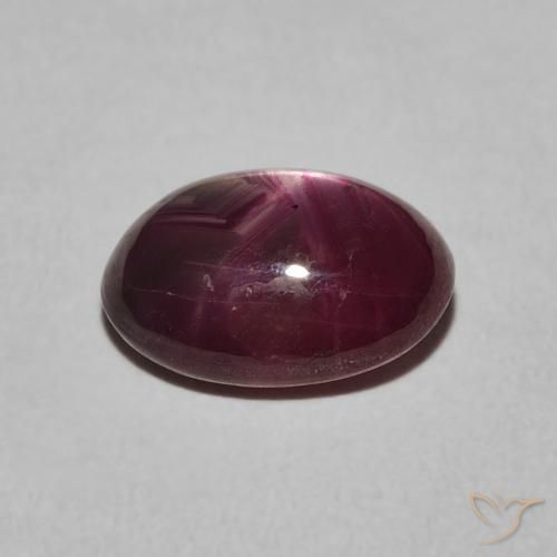 rubí estrella Púrpura ciruela natural de 4.72 ct, Ovalada, Opaco