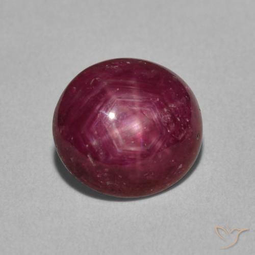 rubí estrella Púrpura rojizo natural de 4.15 ct, Ovalada, Opaco