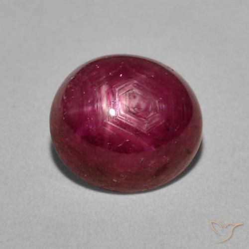 5.50ct Natural Púrpura baya rubí estrella, Ovalada, Opaco