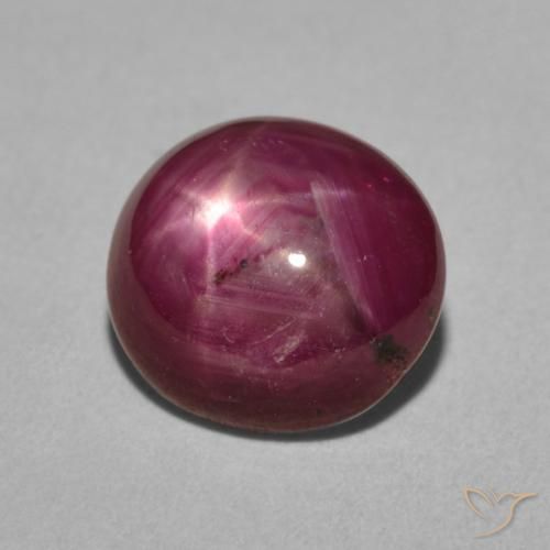 rubí estrella Uva claro natural de 4.98 ct, Ovalada, Opaco