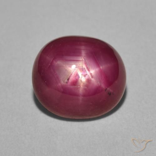 5.07ct Natural Magenta intenso rubí estrella, Ovalada, Opaco