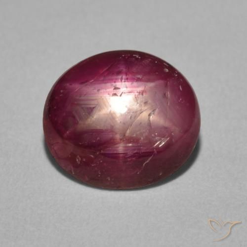 3.97ct Natural Púrpura medio rubí estrella, Ovalada, Opaco
