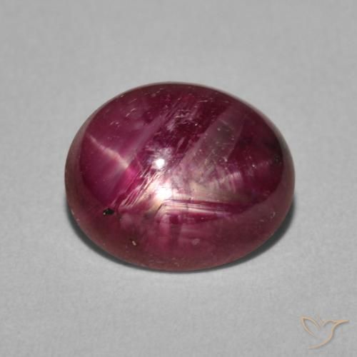 4.45ct Natural Púrpura baya rubí estrella, Ovalada, Opaco