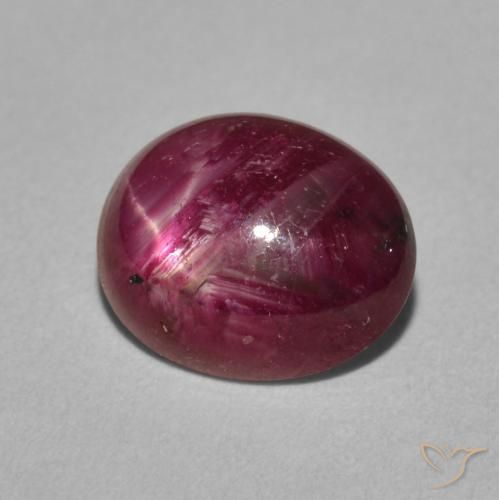 rubí estrella Púrpura baya natural de 4.45 ct, Ovalada, Opaco