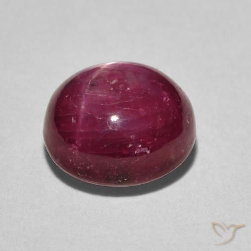 rubí estrella Carmesí intenso natural de 5.27 ct, Ovalada, Opaco