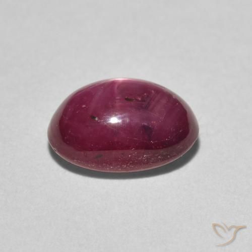 rubí estrella Rojo vino intenso natural de 2.97 ct, Ovalada, Opaco