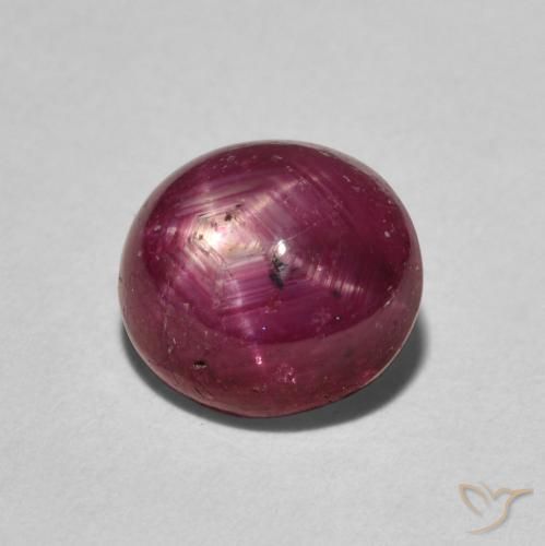 rubí estrella Rojo medio natural de 3.74 ct, Ovalada, Opaco