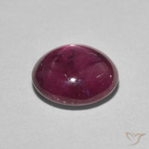 rubí estrella Rojo oscuro natural de 3.05 ct, Ovalada, Opaco