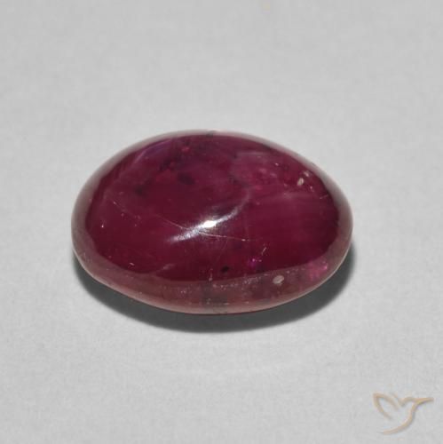 rubí estrella Rojo oscuro natural de 4.40 ct, Ovalada, Opaco