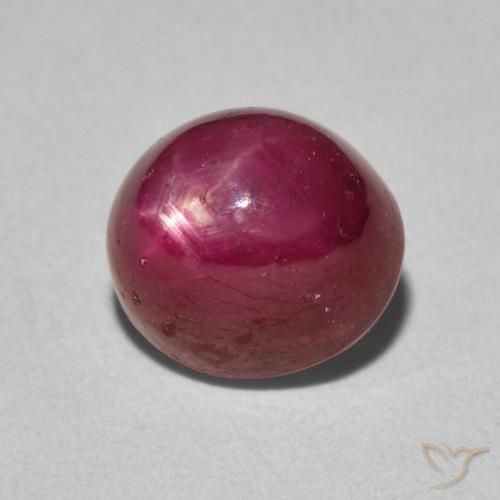 rubí estrella Rojo oscuro natural de 5.15 ct, Ovalada, Opaco