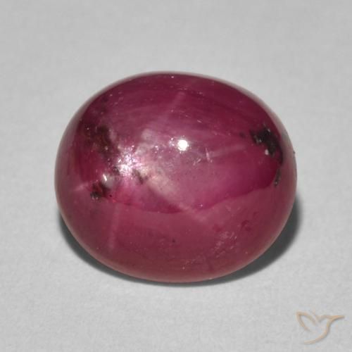 rubí estrella Rojo medio natural de 4.85 ct, Ovalada, Opaco