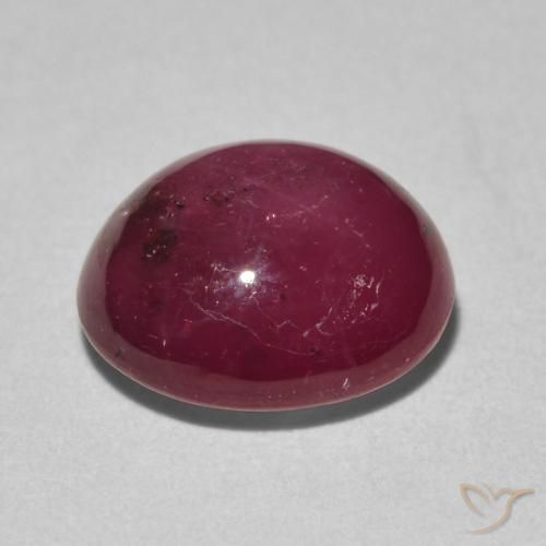 rubí estrella Rojo medio natural de 4.85 ct, Ovalada, Opaco