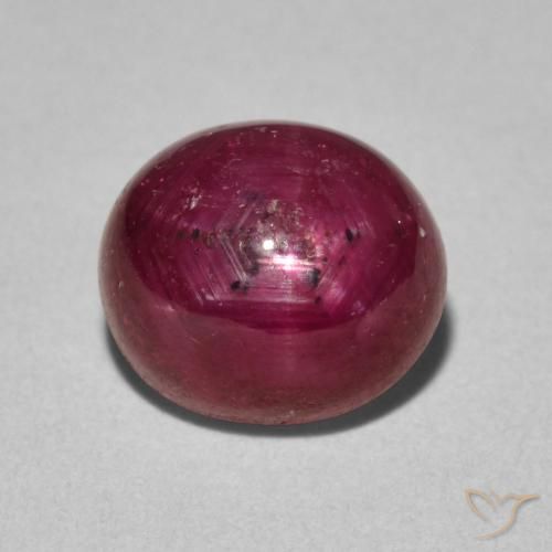 4.60ct Natural Carmesí intenso rubí estrella, Ovalada, Opaco