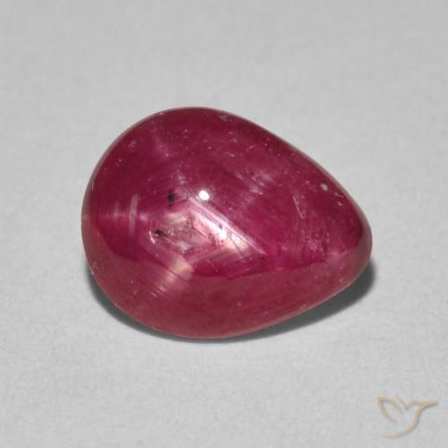 2.84ct Natural Rojo medio rubí estrella, En forma de pera, Opaco