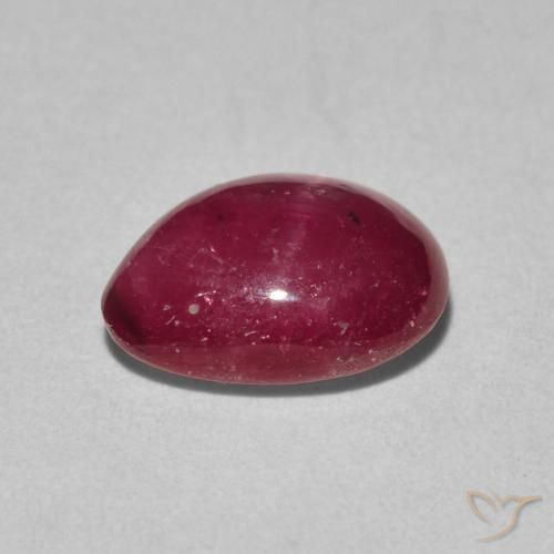 rubí estrella Rojo medio natural de 2.84 ct, En forma de pera, Opaco