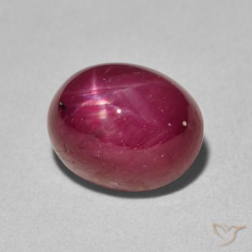 rubí estrella Rojo oscuro natural de 4.69 ct, Ovalada, Opaco