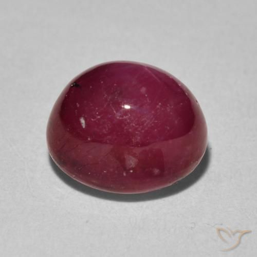 rubí estrella Rojo oscuro natural de 4.69 ct, Ovalada, Opaco
