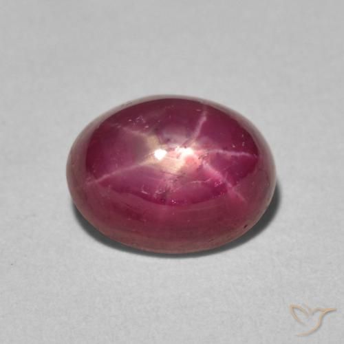 Rubí estrella rojo natural de 3,42 ct, corte óvalo, opaco