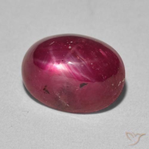 rubí estrella Rojo vino natural de 4.28 ct, Ovalada, Opaco