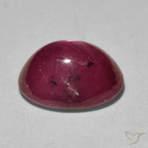 rubí estrella Rojo vino natural de 4.28 ct, Ovalada, Opaco