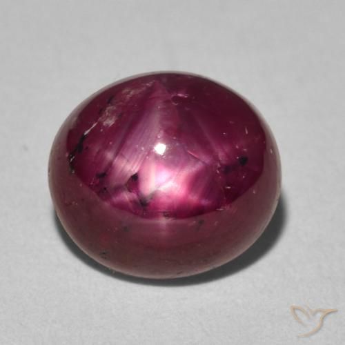 4.58ct Natural Rojo medio rubí estrella, Ovalada, Opaco