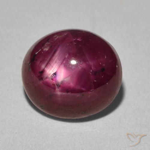 Rubí estrella rojo natural de 4,58 ct, corte óvalo, opaco