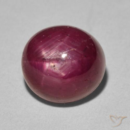 rubí estrella Carmesí intenso natural de 6.19 ct, Ovalada, Opaco